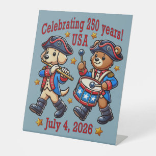 USA 250 Jahre Jubiläum Souvenir - Patriotic Sockelschild
