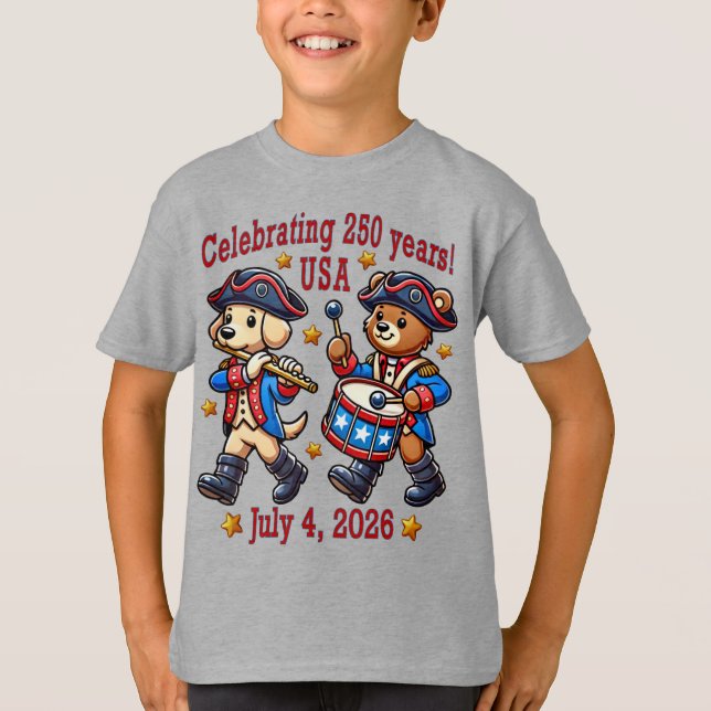 USA 250 Jahre Jubiläum Souvenir - Patriotic T-Shirt (Vorderseite)