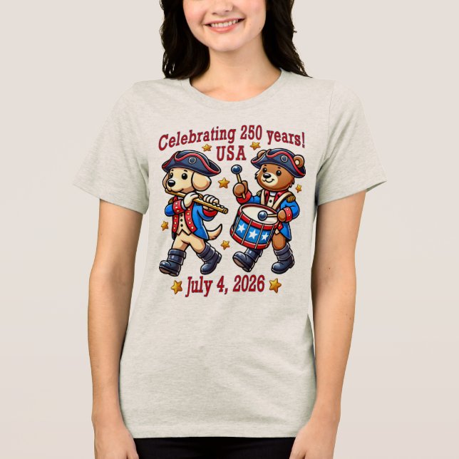 USA 250 Jahre Jubiläum Souvenir - Patriotic Tri-Blend Shirt (Vorderseite)