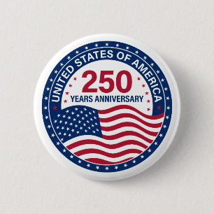 USA 250 Jahre Jubiläums-Flaggen-Button Button