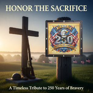 USA 250-Jahre-Jubiläums-Schild Adler Quadratische Wanduhr