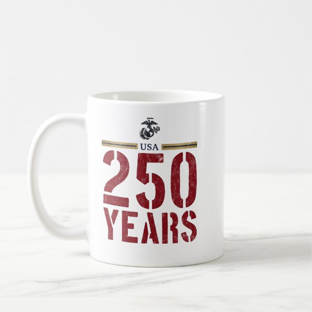 USA 250 Jahre Marine Corps Adler Kaffeetasse (Links)