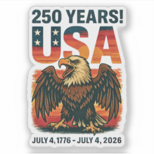 USA 250 Jahre - Patriotic Bald Eagle 4. Juli 2026 Aufkleber