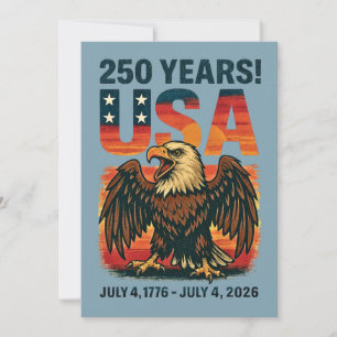 USA 250 Jahre - Patriotic Bald Eagle 4. Juli 2026 Einladung