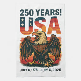 USA 250 Jahre - Patriotic Bald Eagle 4. Juli 2026 Geschirrtuch