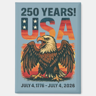 USA 250 Jahre - Patriotic Bald Eagle 4. Juli 2026 Magnet