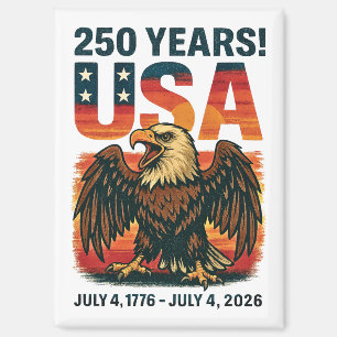 USA 250 Jahre - Patriotic Bald Eagle 4. Juli 2026 Magnet