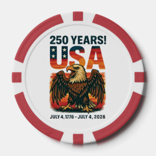 USA 250 Jahre - Patriotic Bald Eagle 4. Juli 2026 Pokerchips