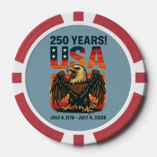 USA 250 Jahre - Patriotic Bald Eagle 4. Juli 2026 Pokerchips