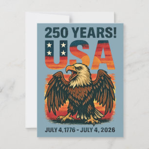 USA 250 Jahre - Patriotic Bald Eagle 4. Juli 2026 Postkarte