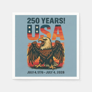 USA 250 Jahre - Patriotic Bald Eagle 4. Juli 2026 Serviette