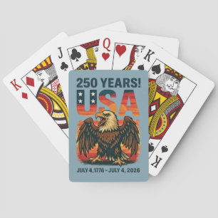 USA 250 Jahre - Patriotic Bald Eagle 4. Juli 2026 Spielkarten