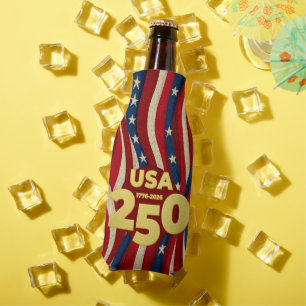 USA 250 Jahre Patriotisch Rot Weiß Blau mit Gold Flaschenkühler