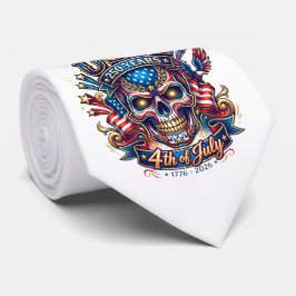 USA 250 Jahre Patriotischer Totenkopf 4. Juli Krawatte