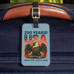 USA 250 Jahre – Patriotischer Weißkopfseeadler 4.  Gepäckanhänger