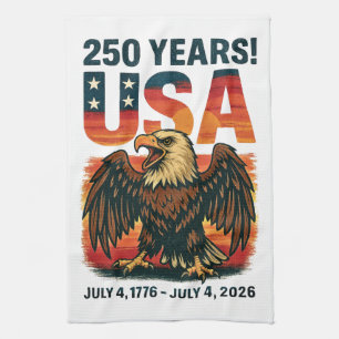 USA 250 Jahre – Patriotischer Weißkopfseeadler 4. Geschirrtuch