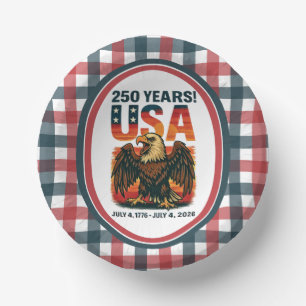 USA 250 Jahre – Patriotischer Weißkopfseeadler 4. Pappteller