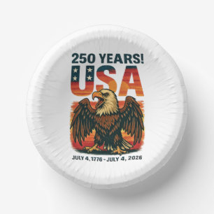 USA 250 Jahre – Patriotischer Weißkopfseeadler 4. Pappteller
