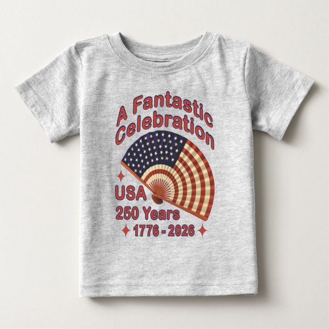 USA 250 Jahre patriotisches Fandesign – 1776-2026  Baby T-shirt (Vorderseite)
