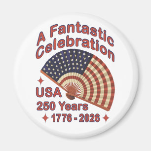 USA 250 Jahre patriotisches Fandesign – 1776-2026 Magnet