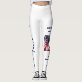 USA 250 Jahre personalisierter Name Yoga Leggings
