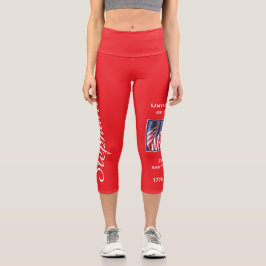 USA 250 Jahre personalisierter Yoga Capri Leggings
