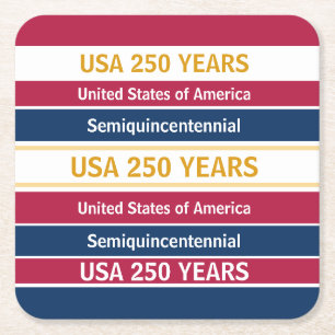 USA 250 Jahre Semiquincentennial Patriotische Stre Rechteckiger Pappuntersetzer