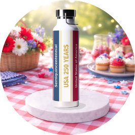 USA 250 Jahre Semiquincentennial Patriotische Stre Trinkflasche