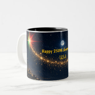 USA 250 Jahre Tasse, 1776–2026 Patriotischer Kaffe Zweifarbige Tasse