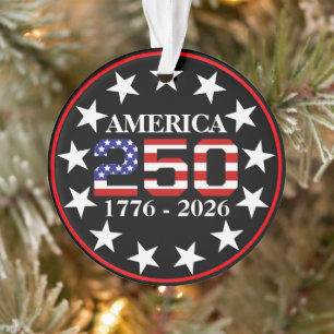 USA 250. Jahrestag 1776-2026 Amerikanische Flagge Ornament