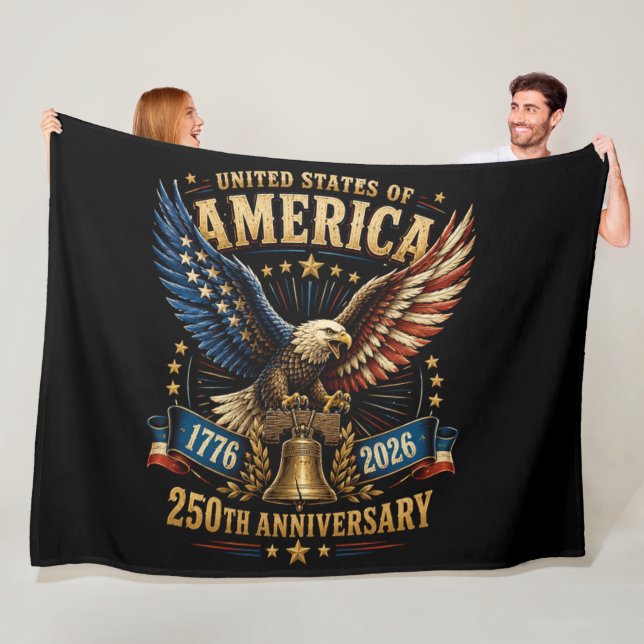 USA 250. Jahrestag Adler Fleecedecke (Beispiel)