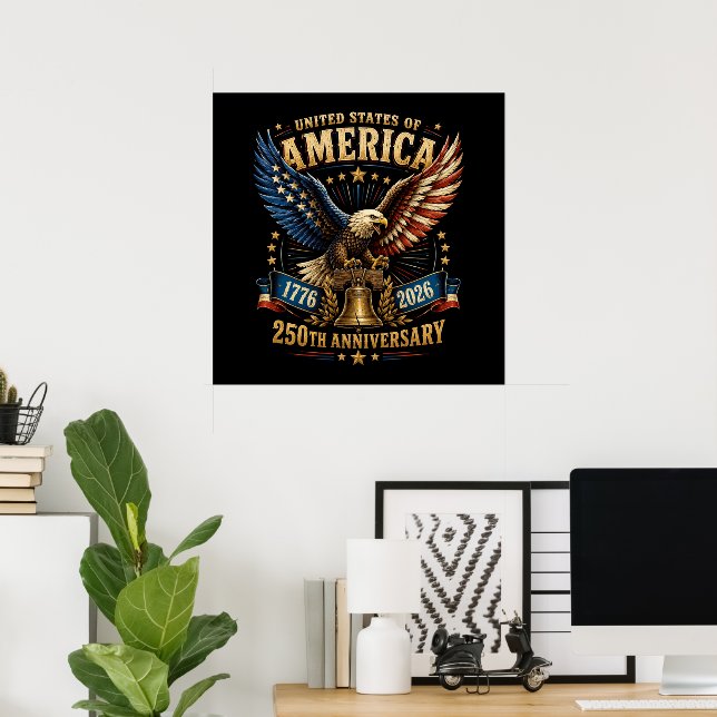 USA 250. Jahrestag Adler Poster (Heimbüro)