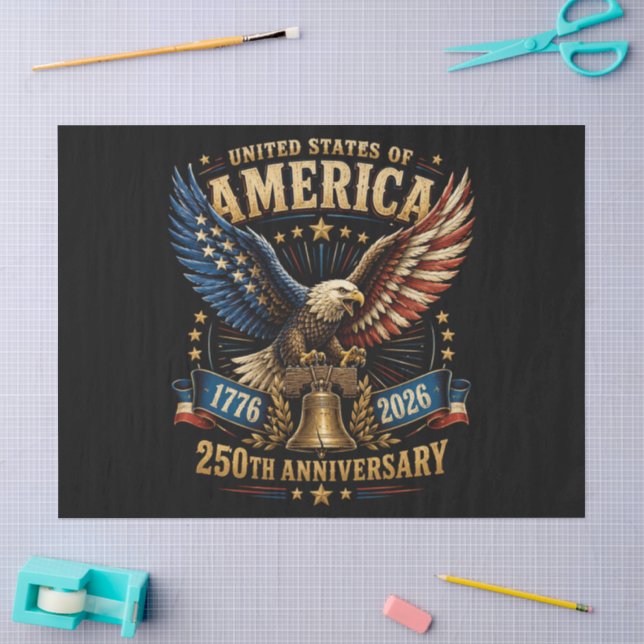 USA 250. Jahrestag Adler Seidenpapier (Basteln)