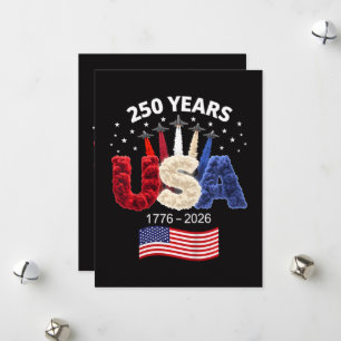 USA 250. Jahrestag Amerikanische Flagge 250 Jahre Feiertagskarte