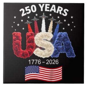 USA 250. Jahrestag Amerikanische Flagge 250 Jahre  Fliese
