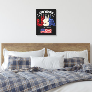 USA 250. Jahrestag Amerikanische Flagge 250 Jahre  Leinwanddruck