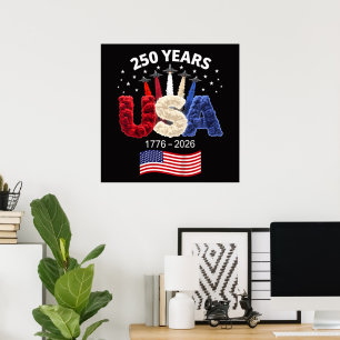 USA 250. Jahrestag Amerikanische Flagge 250 Jahre Poster
