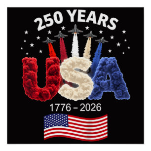 USA 250. Jahrestag Amerikanische Flagge 250 Jahre Poster