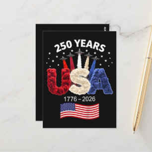 USA 250. Jahrestag Amerikanische Flagge 250 Jahre Postkarte