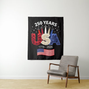 USA 250. Jahrestag Amerikanische Flagge 250 Jahre Wandteppich