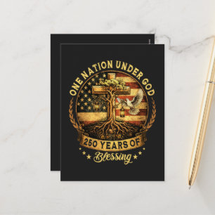 USA 250. Jahrestag Eine Nation unter Gott Feiertagspostkarte