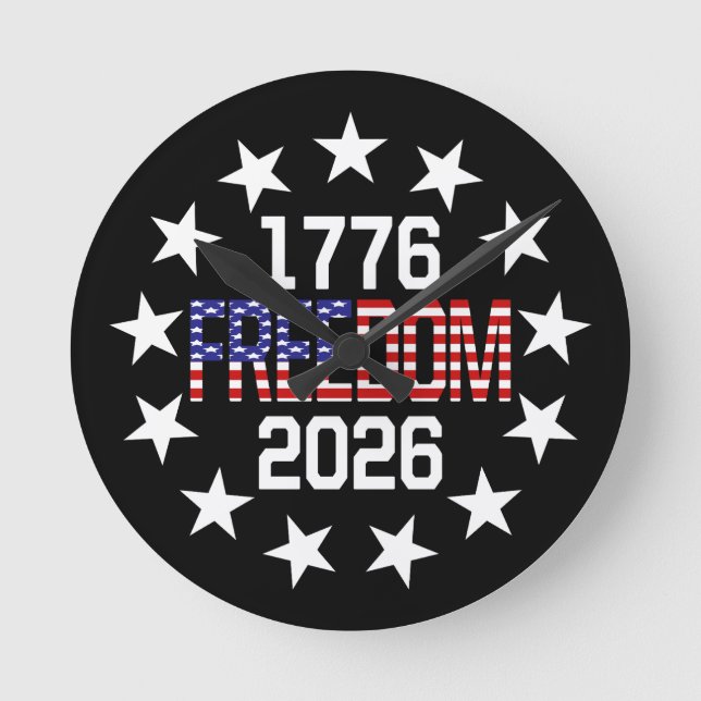USA 250. Jahrestag Freiheitsuhr Runde Wanduhr (Vorderseite)