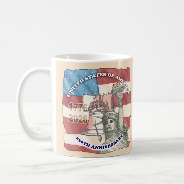 USA 250. Jahrestag Kaffeetasse (Links)