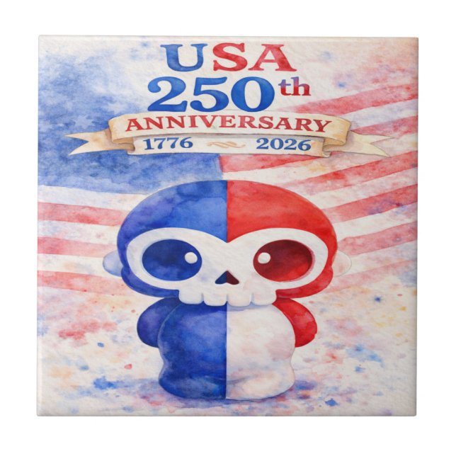 USA 250. Jahrestag Keramikfliese (Vorderseite)