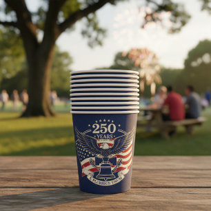 USA 250. Jahrestag Patriotic Eagle & Liberty Pappbecher