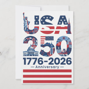 USA 250 Jahrestag Patriotische Amerikanische Gesch Feiertagskarte