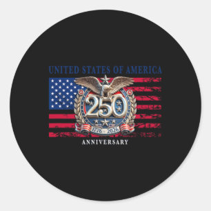 USA 250. Jahrestag Patriotischer Adler Amerikanisc Runder Aufkleber
