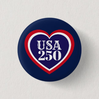 USA 250. Jahrestag Patriotisches Rot Weiß Blau Button