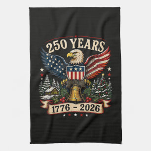 USA 250. Jahrestag Patriotisches Weihnachten Adler Geschirrtuch