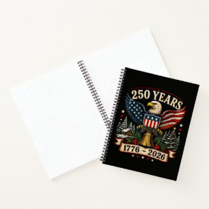 USA 250. Jahrestag Patriotisches Weihnachten Adler Notizbuch